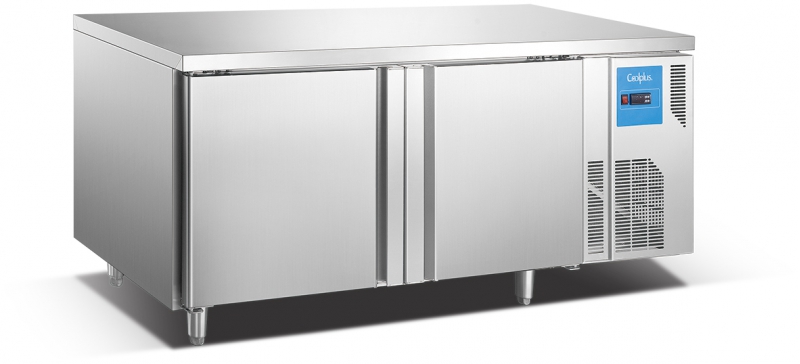 商用不锈钢操作台，保鲜冷藏双门厨房冷柜，厨房操作台订做